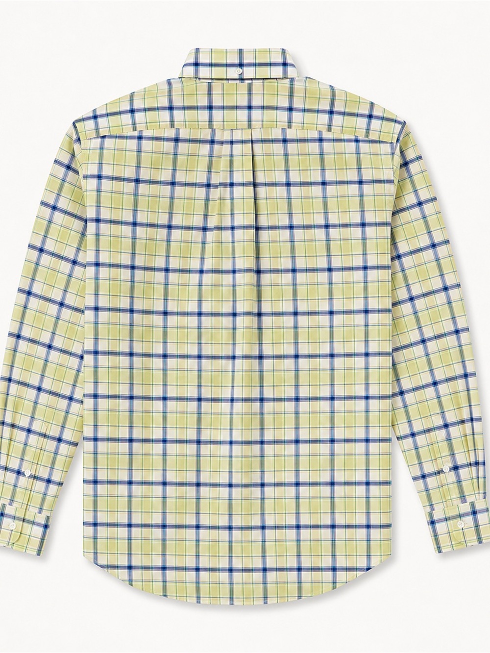 Brooks Brothers Regent Plaid Button-Down Shirt in Yellow & Navy Size M - Picture 3 of 5